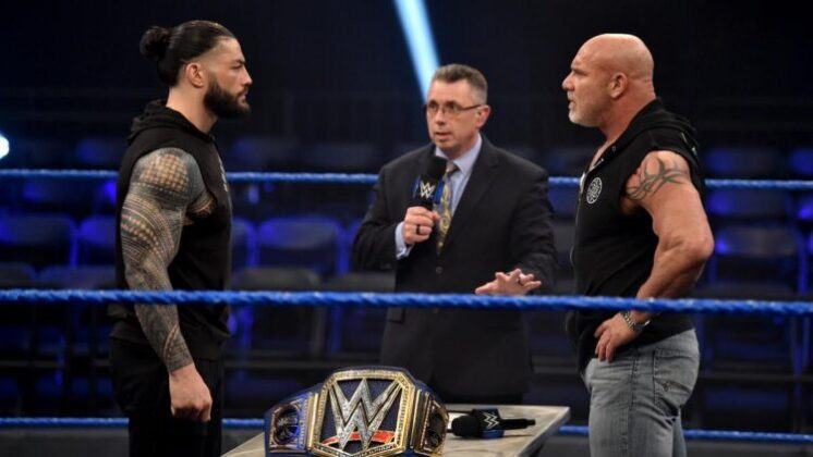 Goldberg vs. Roman Reigns deve acontecer no WWE Elimination Chamber 2022