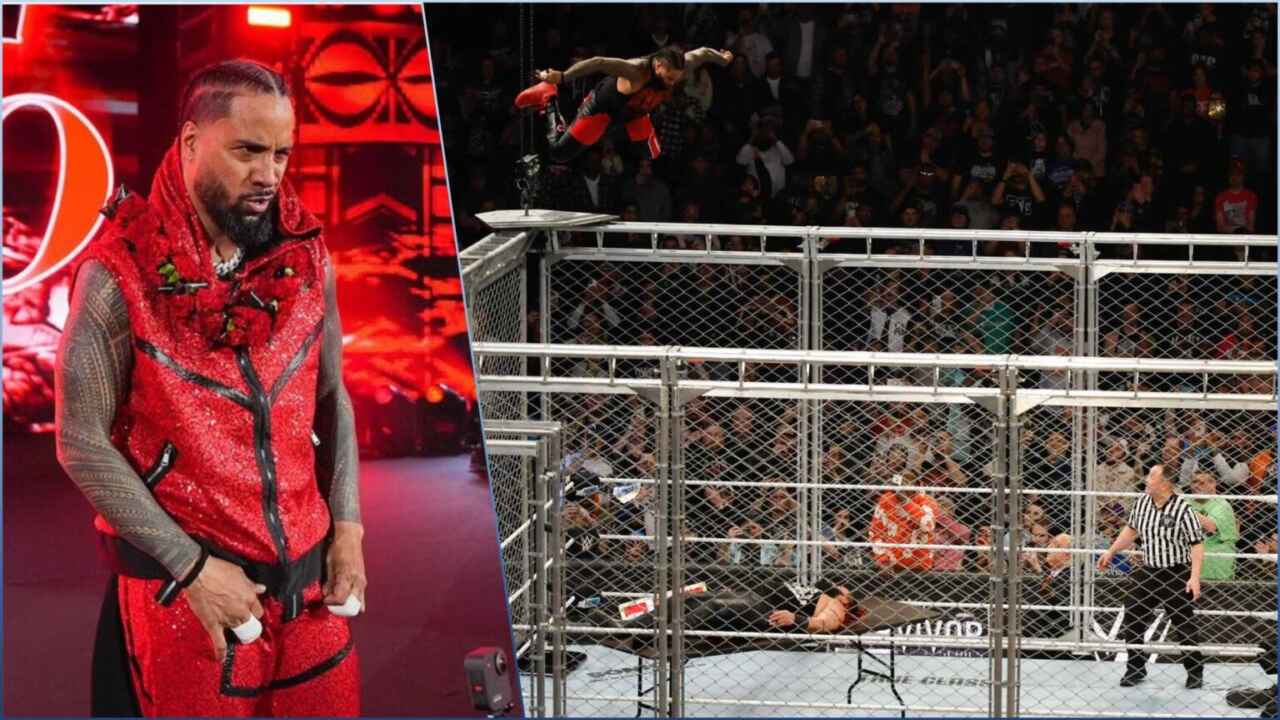 Jimmy Uso quebra dedo durante salto extremo no WarGames do WWE Survivor Series