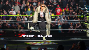 Becky Lynch reage ao pôster do Royal Rumble 2026