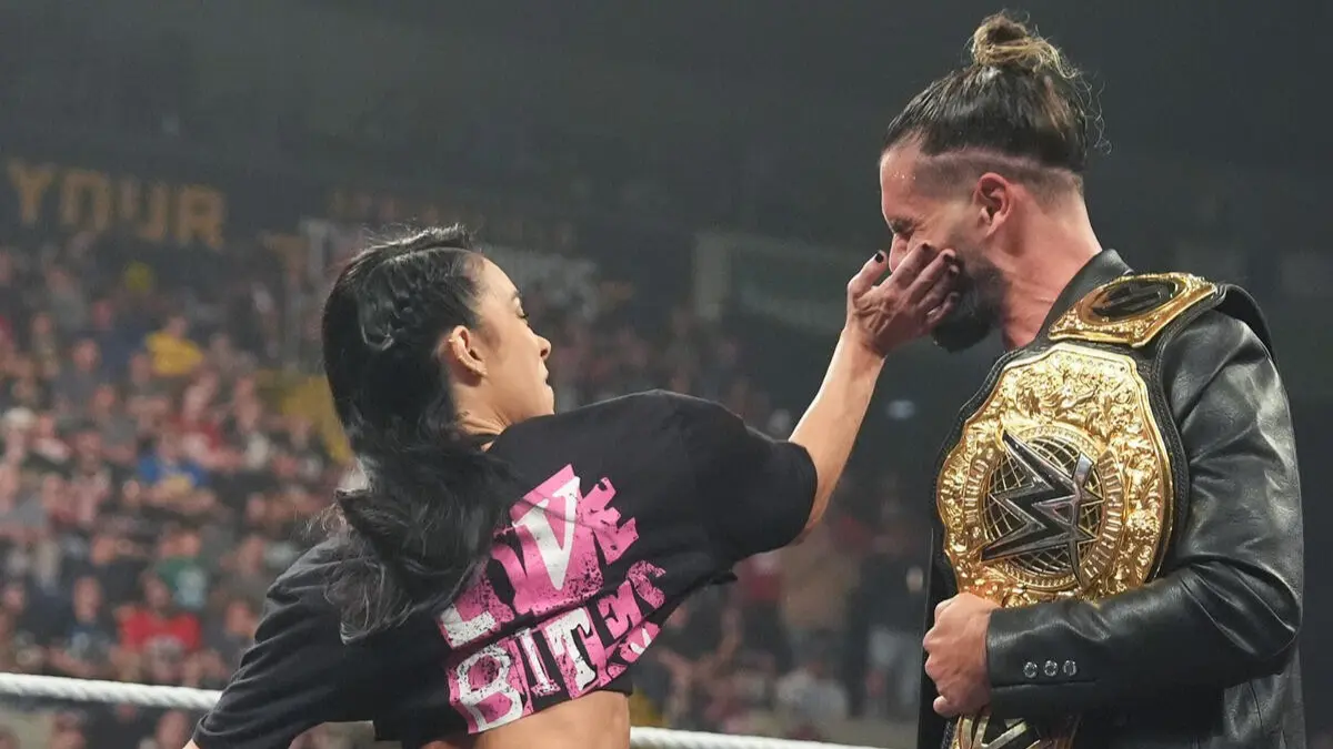 Seth Rollins Reacts To AJ Lee Slap On WWE RAW